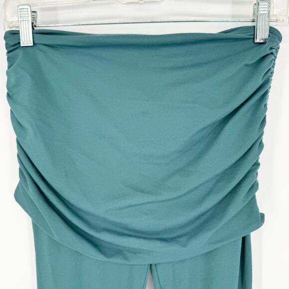 PrAna Remy Ruched Fold Over Skirt Leggings In Deep Balsam S Outdoor Athleisure - Picture 4 of 13